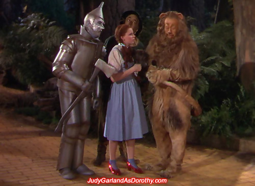 Judy Garland as Dorothy and the three amigos