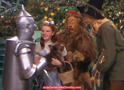 Judy Garland as Dorothy enjoyed being in the limelight with these three stooges