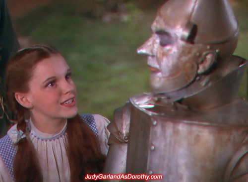 Judy Garland as Dorothy enjoyed the companionship with the Tin Man