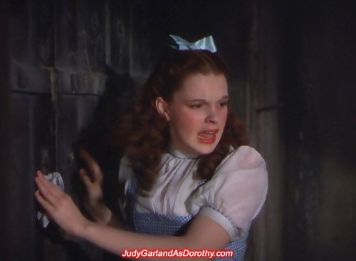 Attractive Judy Garland as Dorothy is locked up in the Witch's Castle