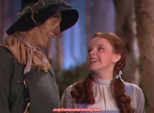 Pretty Judy Garland as Dorothy enjoying her adventure in Oz