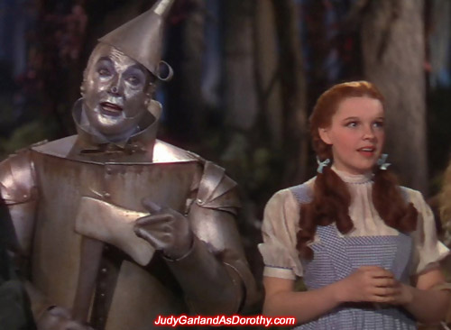 Screen princess Judy Garland as Dorothy and the Tin Man